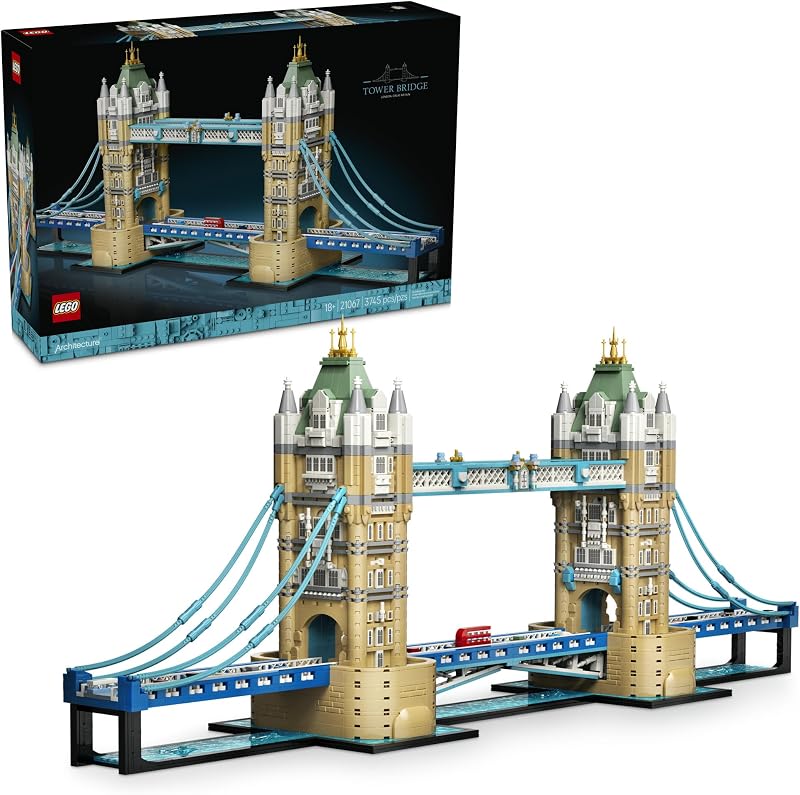 LEGO Architecture Tower Bridge 21067 Building Set for Adults Ages 18 Relaxation Activity Decor for Home Office 3745 pieces Gift for Men Women