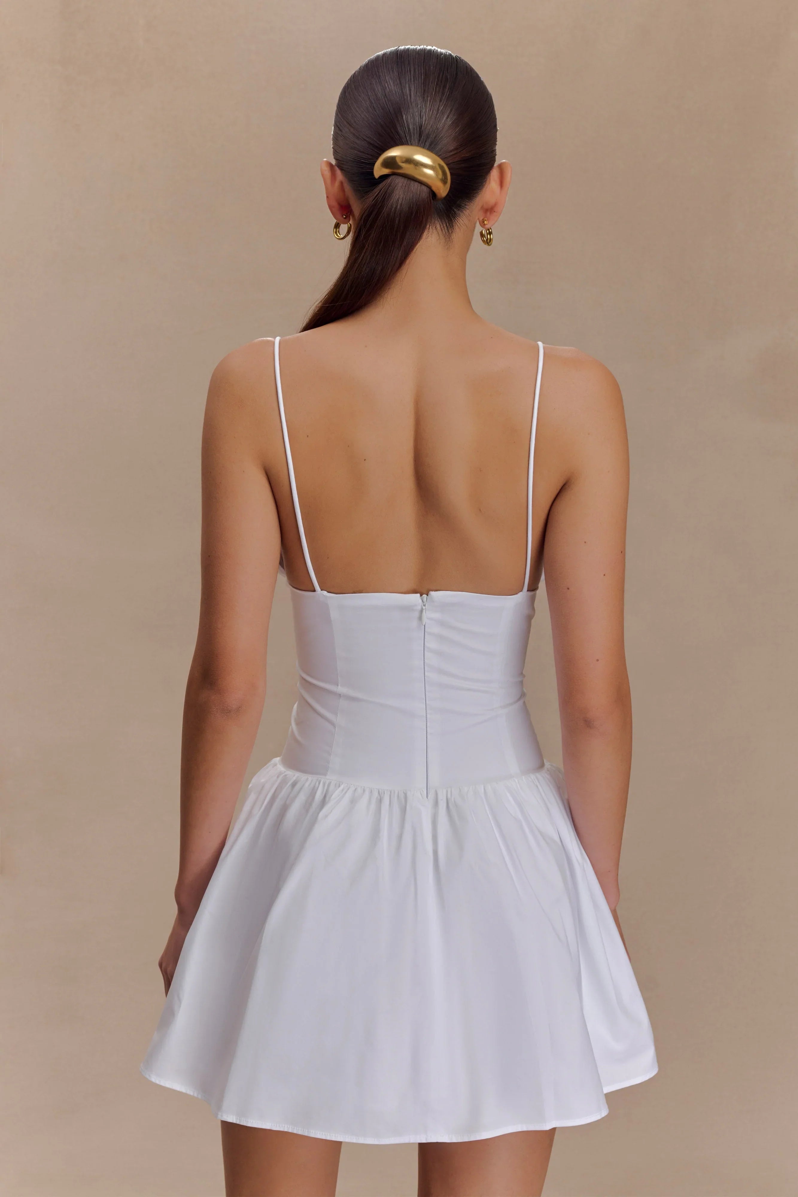 Janis Cotton Frill Mini Dress White