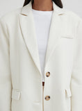 Cream Oversized Single Breasted Blazer
