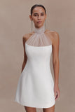Riley Halter Suiting Mini Dress Ivory