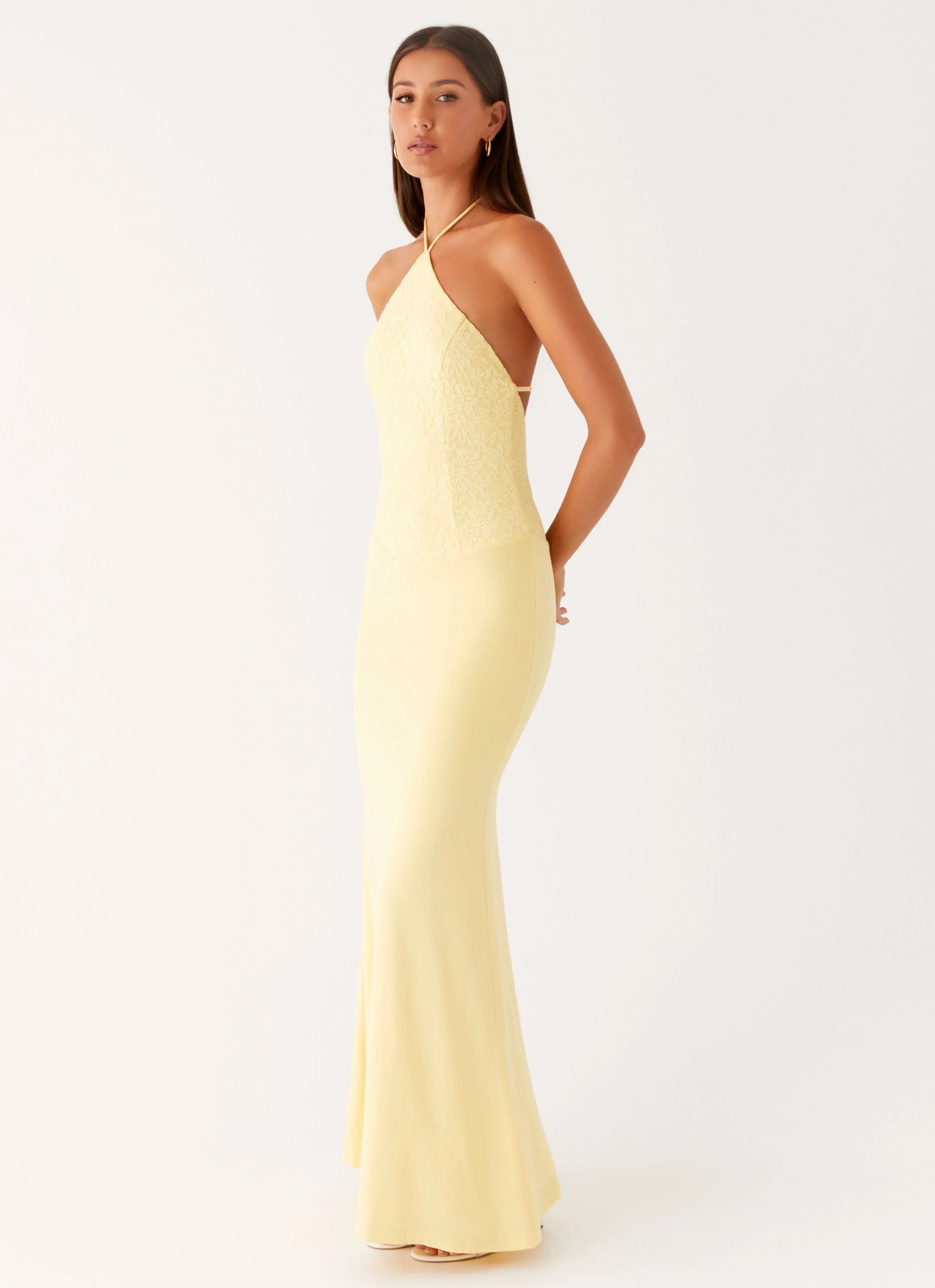 Fiesta Halter Maxi Dress Sunny Yellow