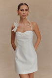 Reyes Cotton Floral Mini Dress White