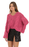 Sequin Slit Skirt in Black