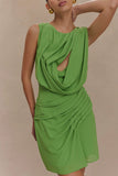 Oria Chiffon Mini Dress Green