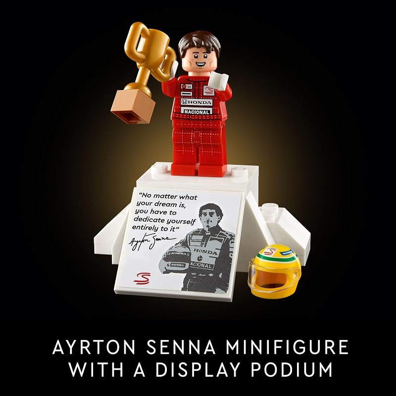 LEGO Icons McLaren MP4 4 Ayrton Senna Minifigure Model Car Kit Buildable F1 McLaren Set for Adults Ages 18 Gift for Birthdays 10330