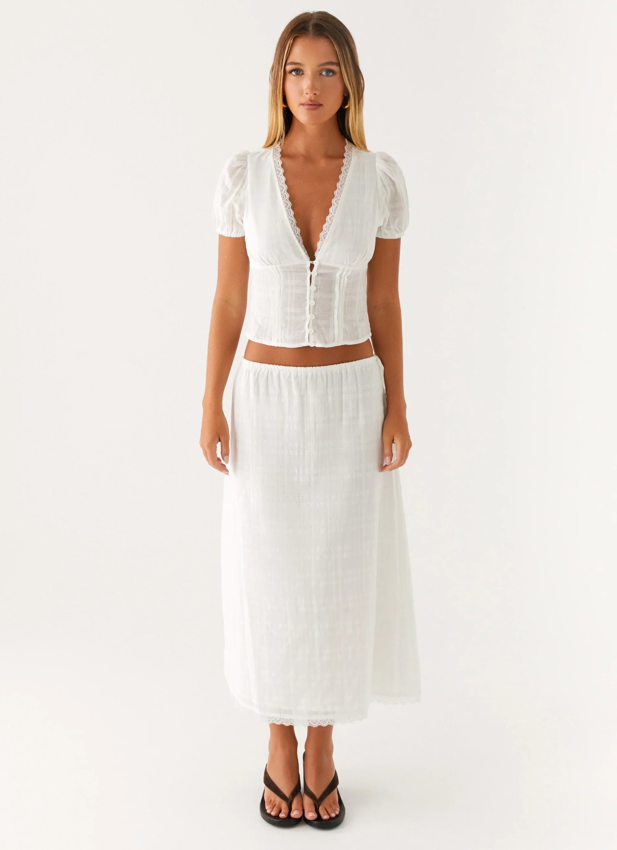 Sweet Lullaby Button Up Shirt White