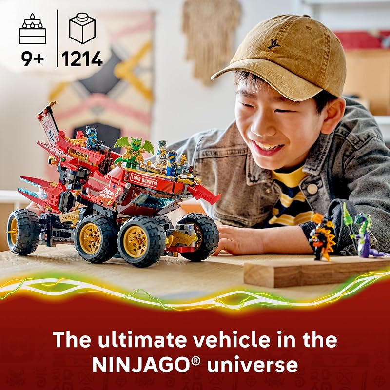 LEGO NINJAGO Land Bounty 71869 Building Toys for Boys Girls Ages 9 3 Toy Vehicles Set Pretend Play 6 Minifigures 1214 pieces Gift Idea