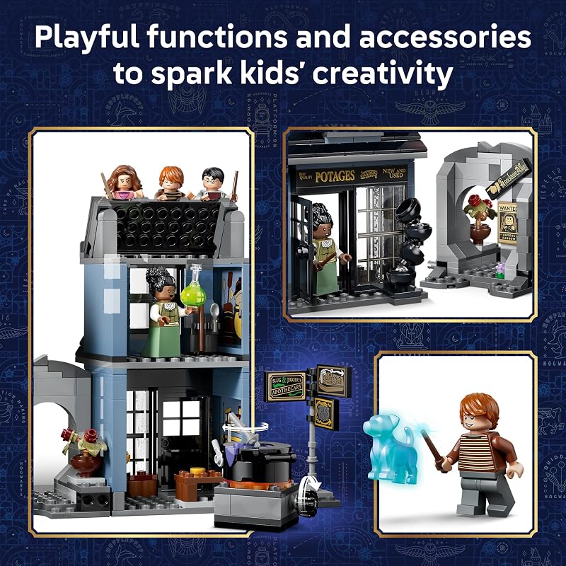 LEGO Harry Potter Knockturn Alley Wizarding Shops 76471 Building Toy for Girls Boys Ages 8 Playset W 8 Minifigures Pretend Play or Display 788 pieces Gift for Birthdays