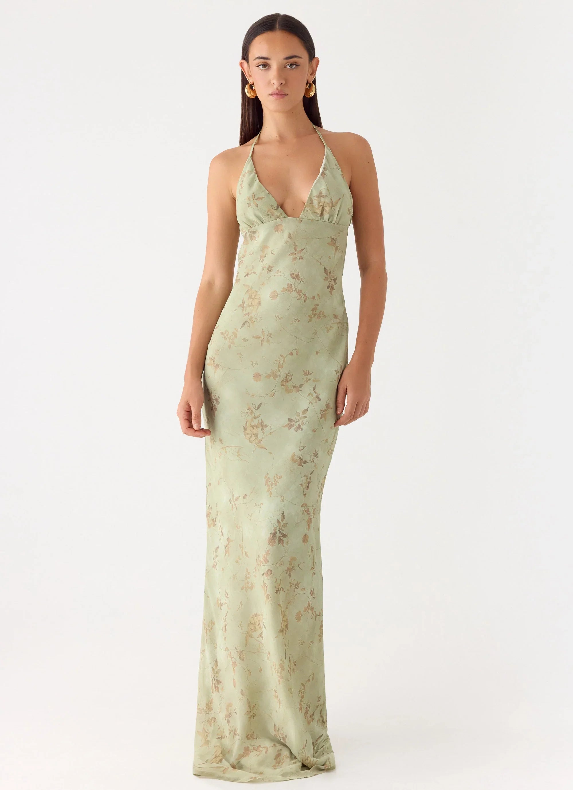 Ultra Quiet Halter Maxi Dress Wispy Fern