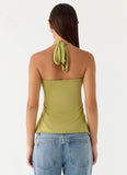 Corah Halter Top Green Olive