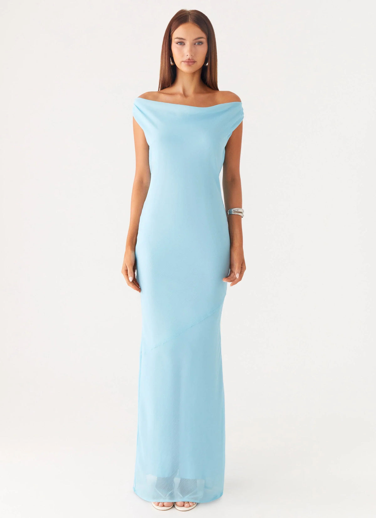 Brittany Chiffon Maxi Dress Turquoise