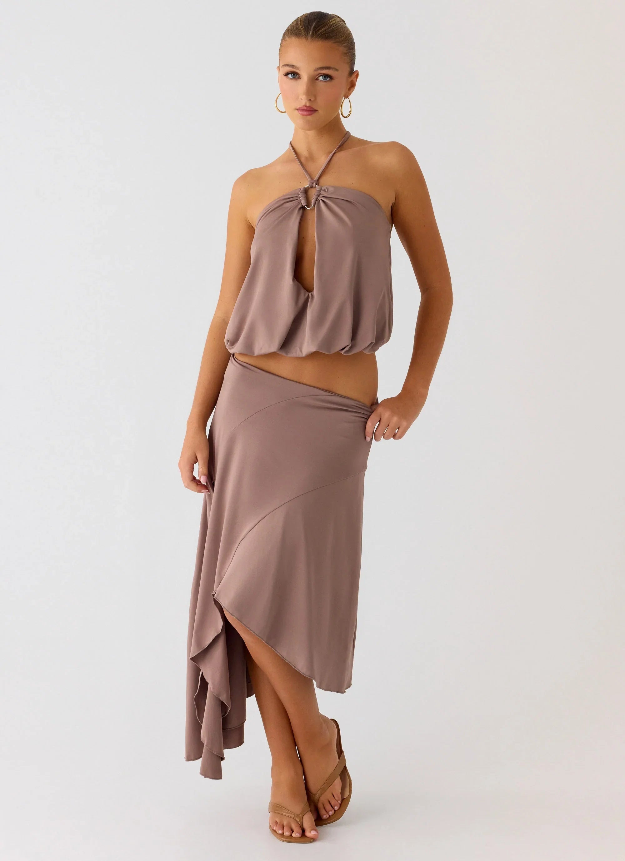 Jisoo Halter Top Desert Taupe