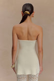 Anette Bandage Knit Strapless Top Ivory