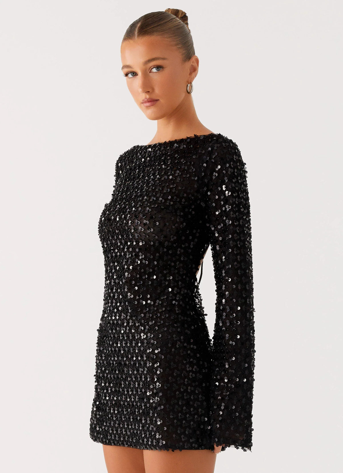 Edessa Sequin Mini Dress Black