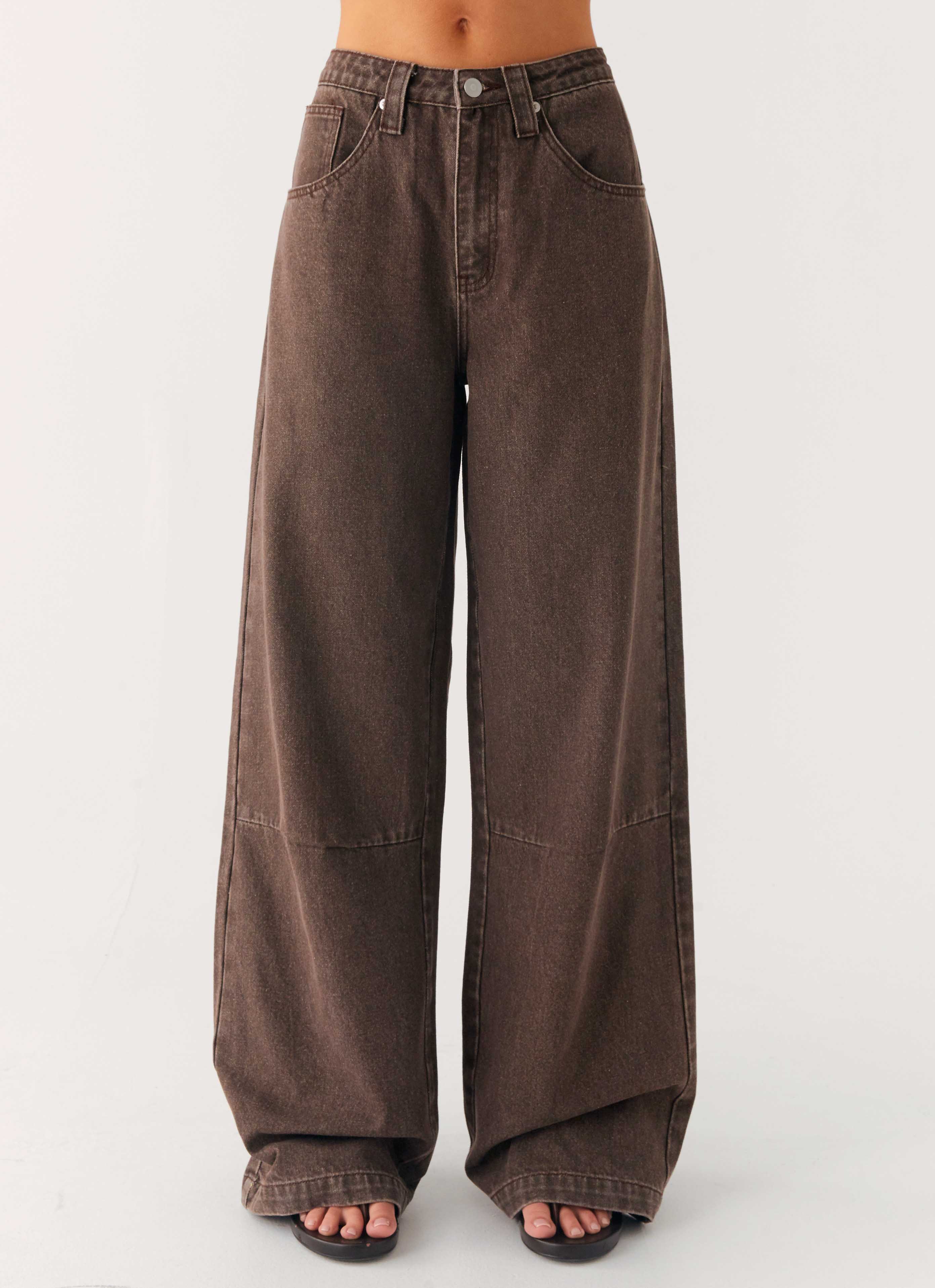 Midwest Low Rise Denim Jeans Light Wash Chocolate