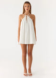 Soft Breeze Linen Mini Dress White
