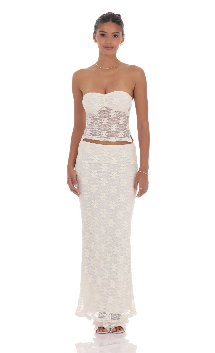 Lace Sheer Top in Cream