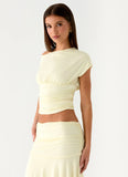 Liana Asymmetrical Top Yellow