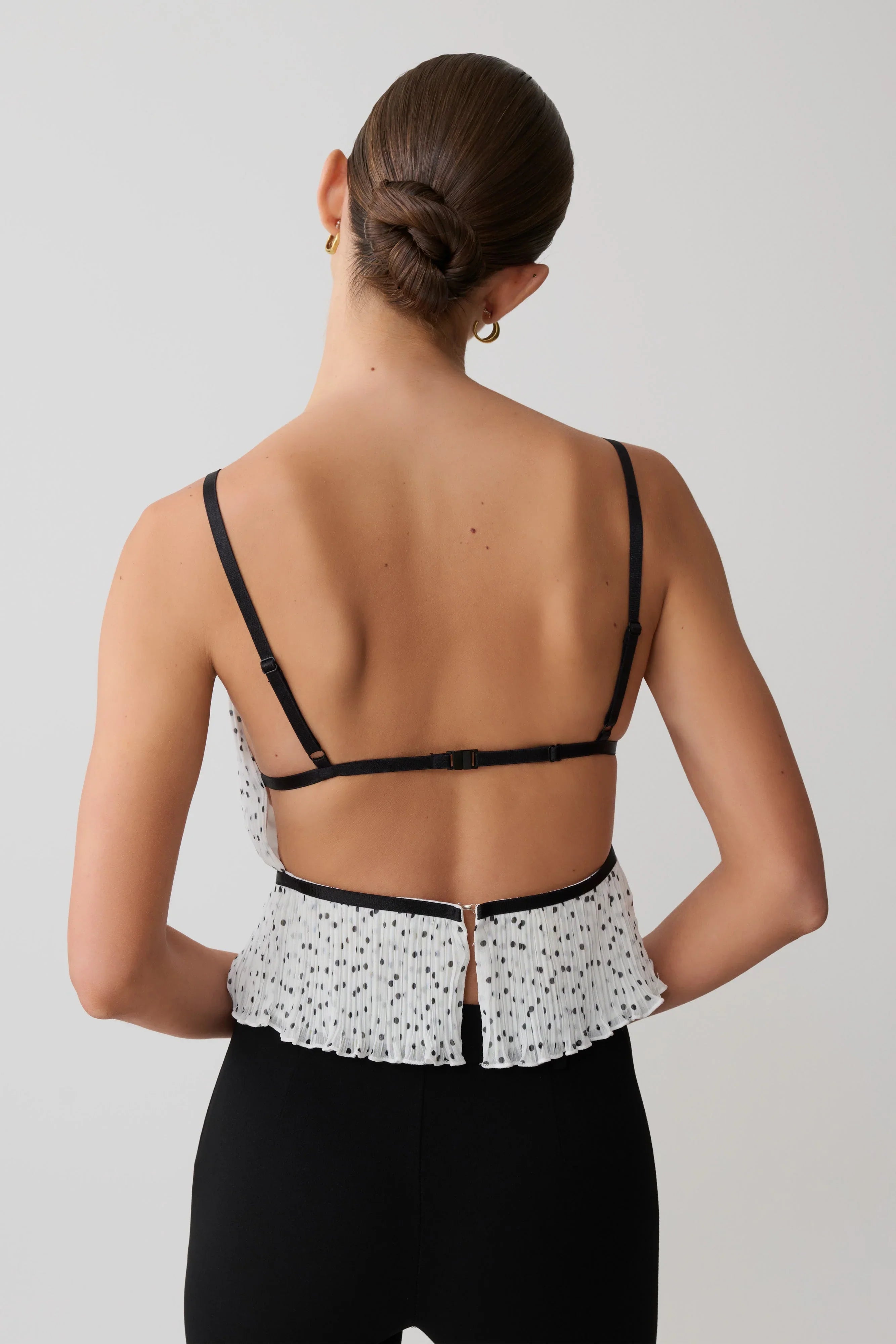 Lilou Pleated Sleeveless Top Polka Dot