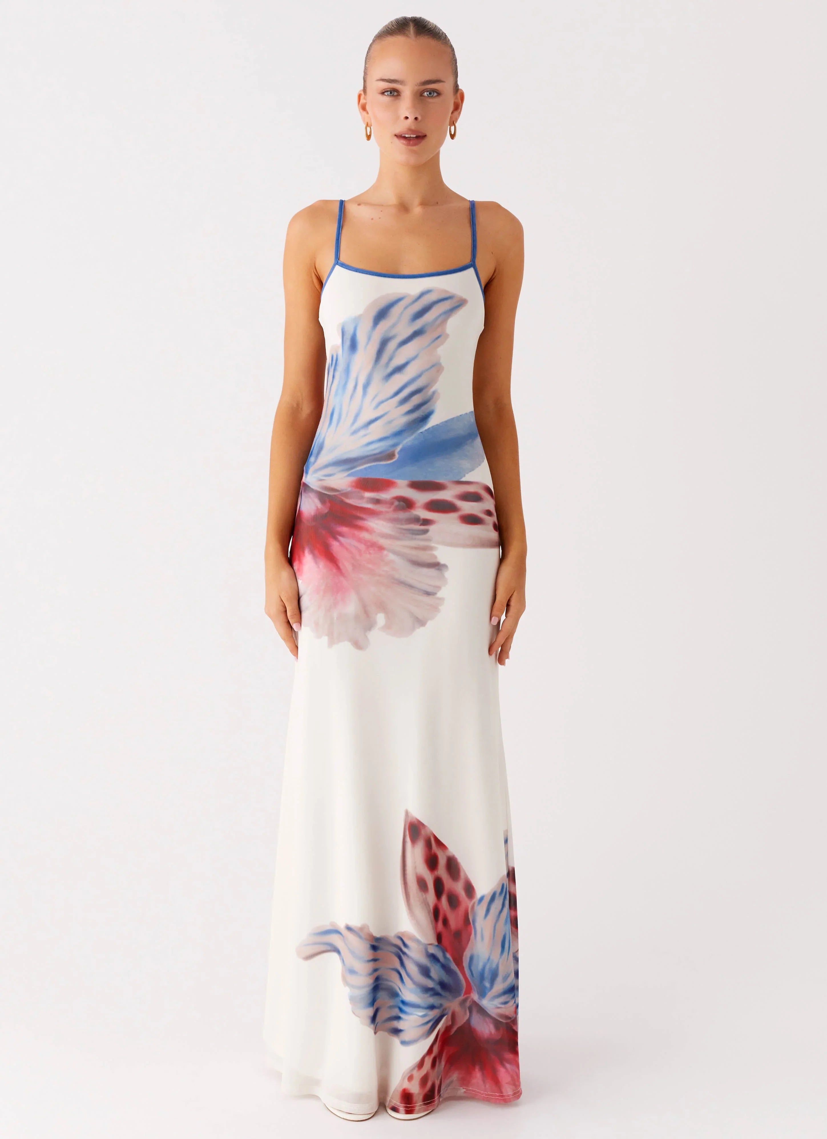 Everett Maxi Dress White Sea Bloom