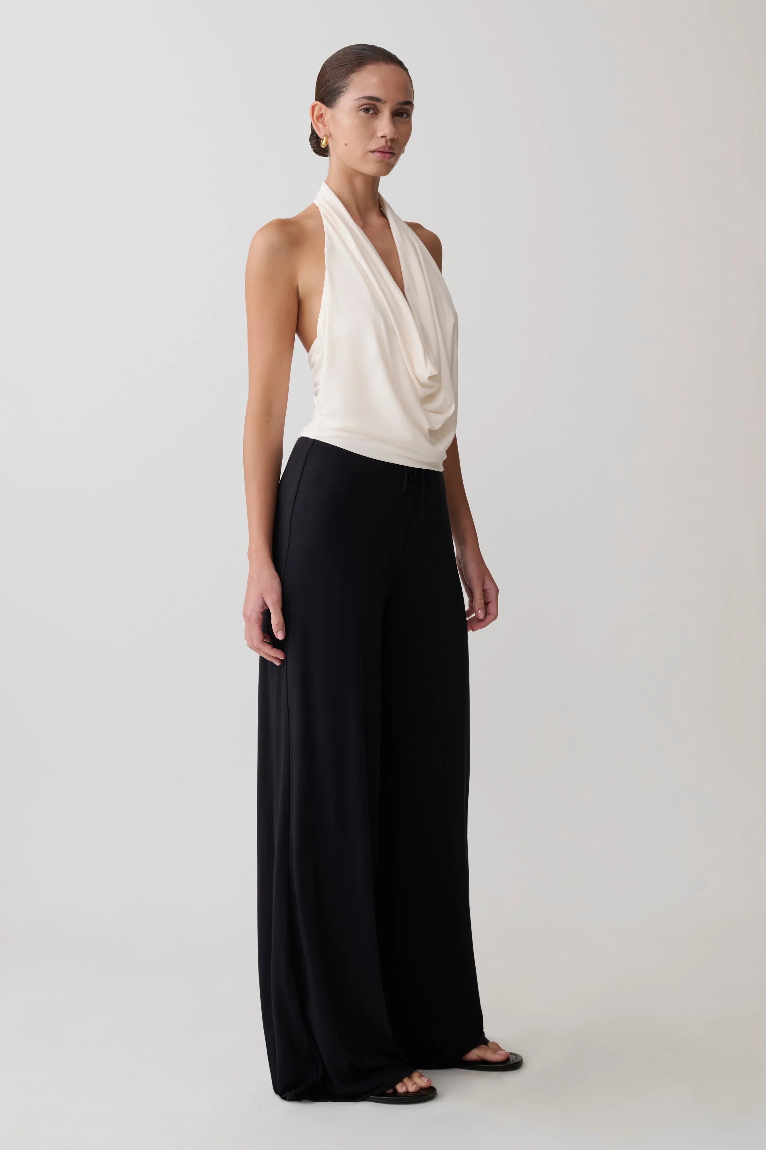 Huyen Cowl Front Modal Top Ivory