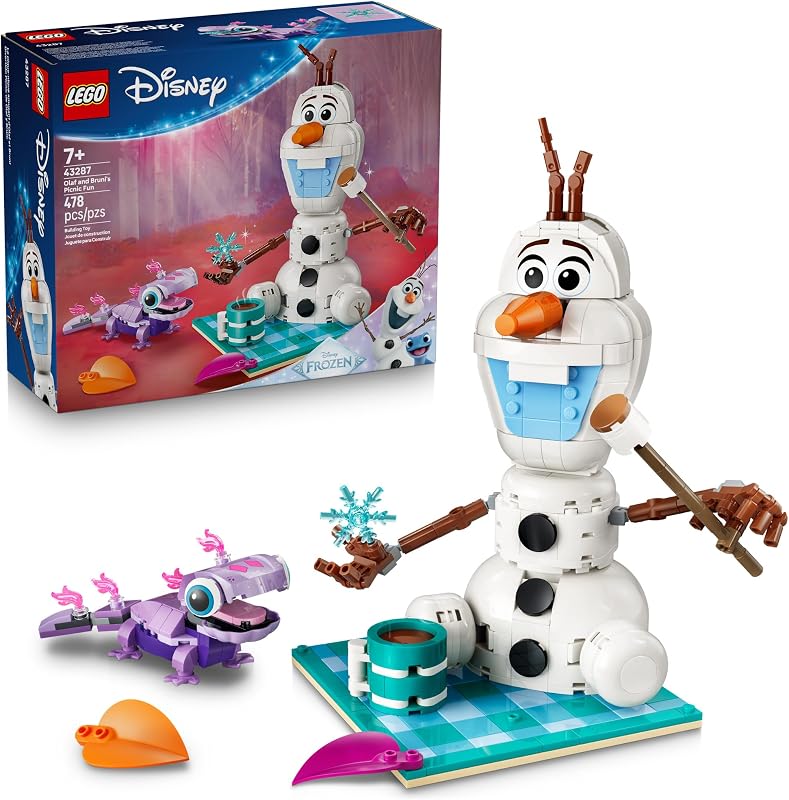 LEGO Disney Frozen Olaf and Brunis Picnic Fun Building Toy Frozen Toys for Girls Boys Ages 7 Disney Gifts for Kids Fans 43287