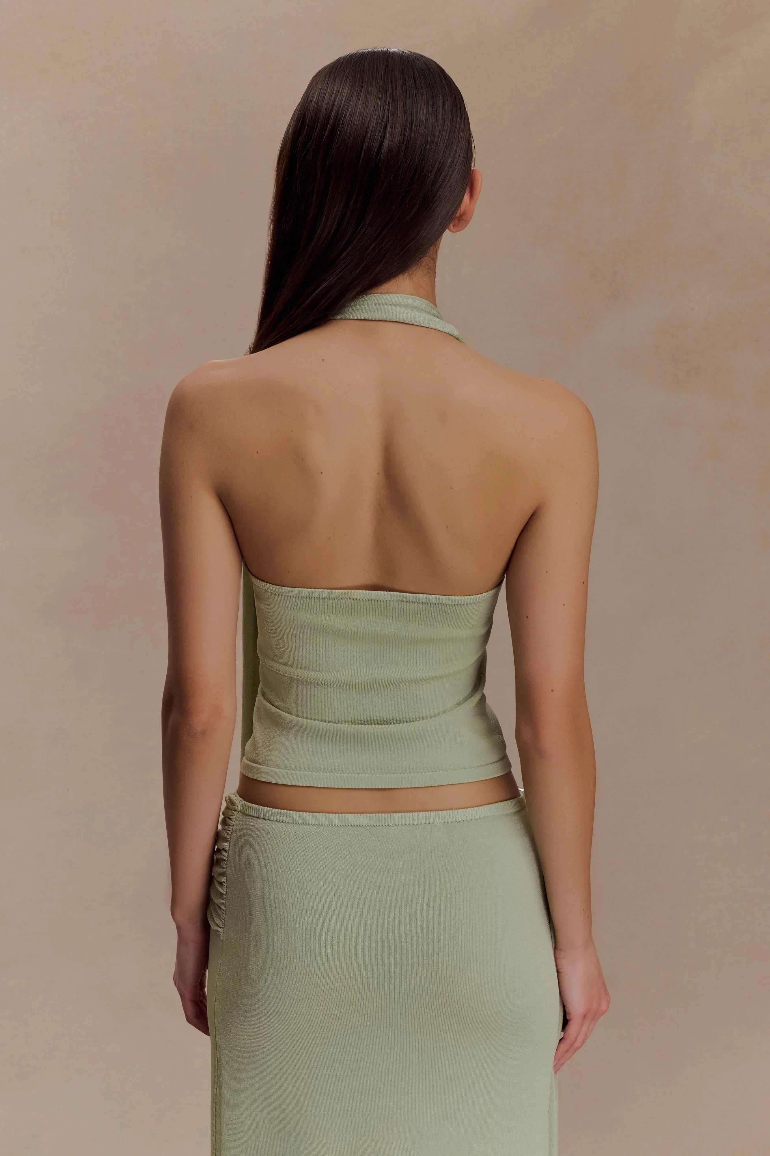 Xanthia Knit Halter Top Pastel Green