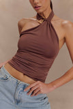 Mariposa Slinky Halter Top Chocolate