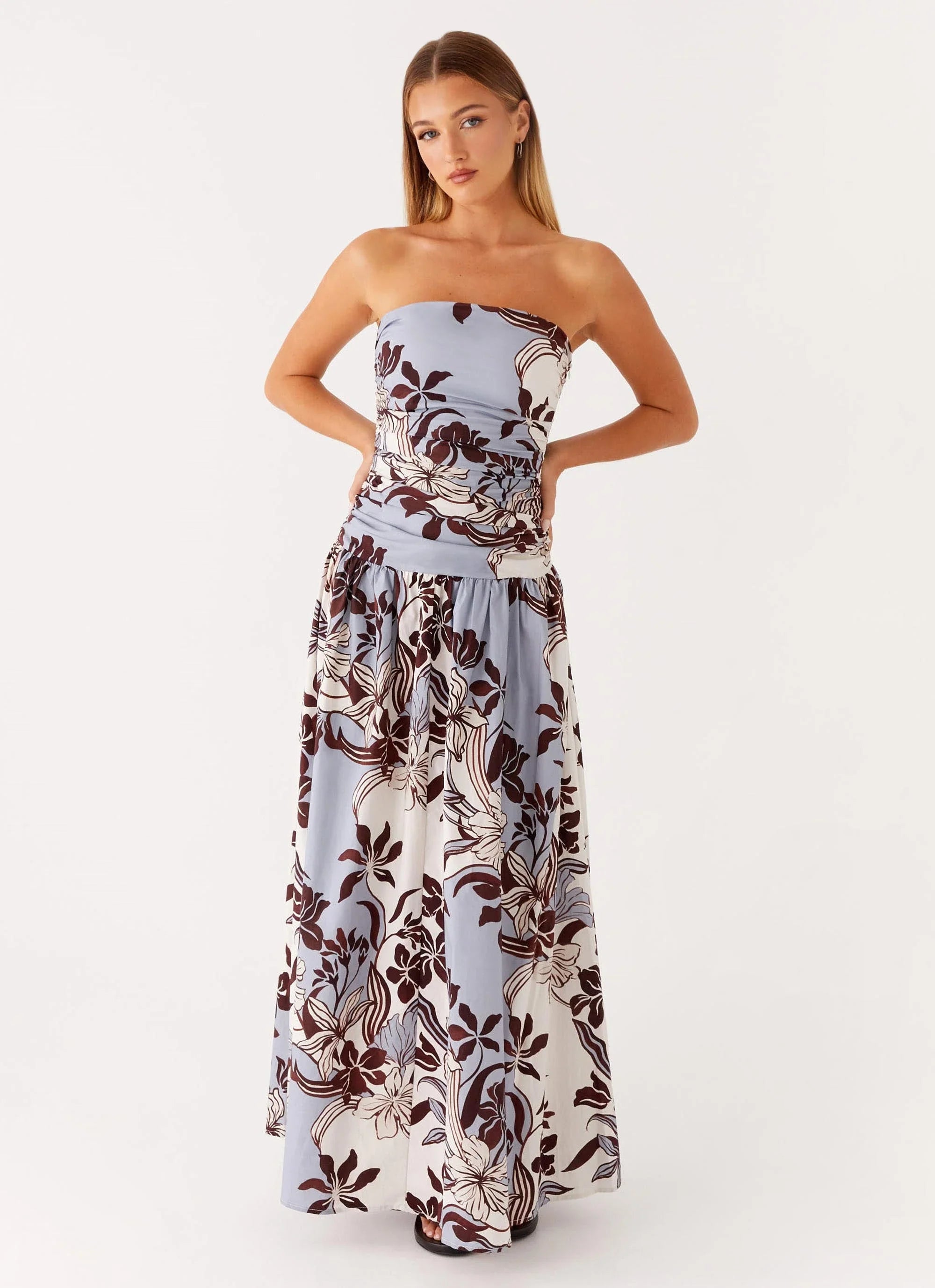 Carmel Maxi Dress Bluewood Blossom