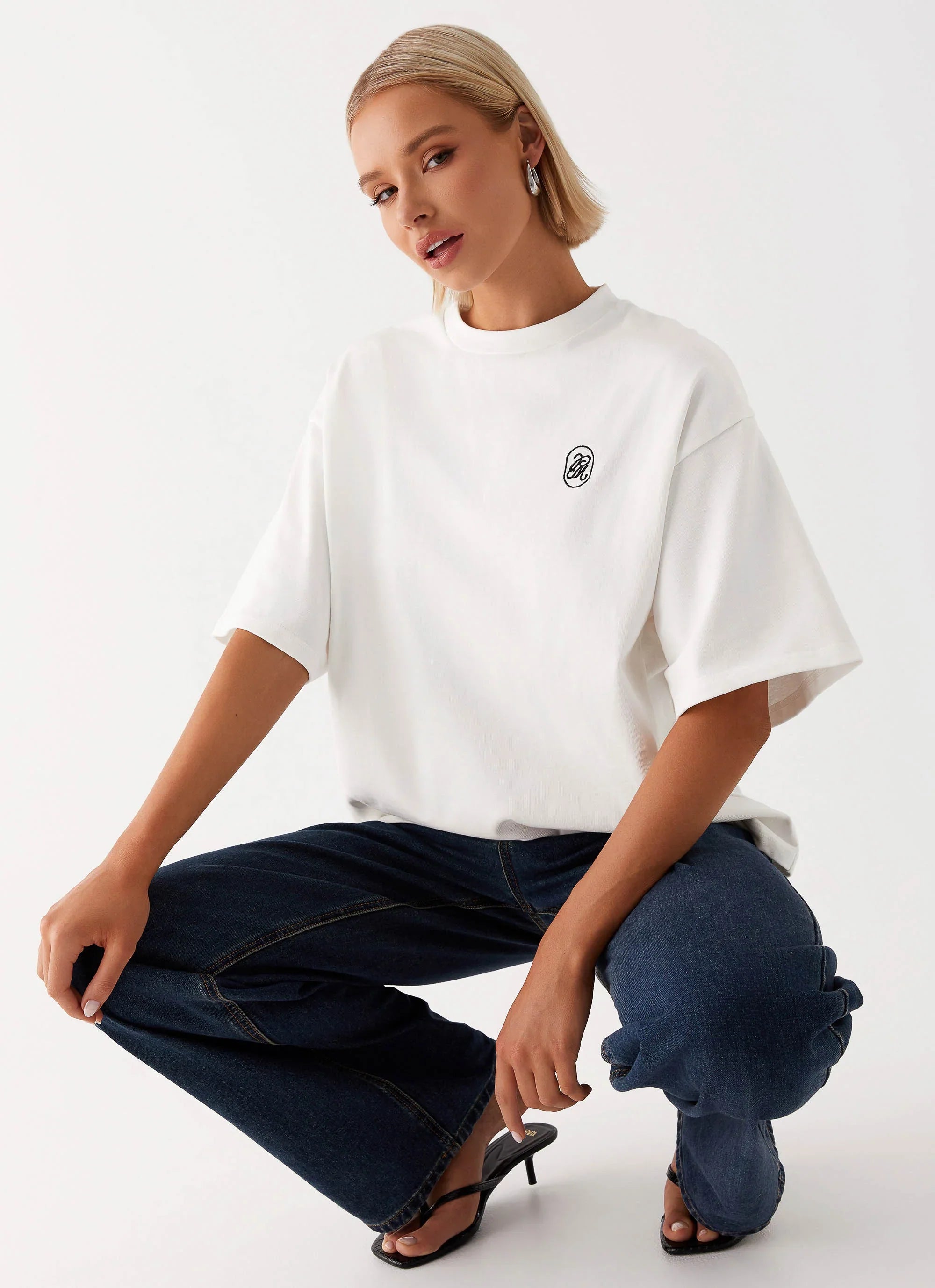 Carefree Monogram T Shirt White
