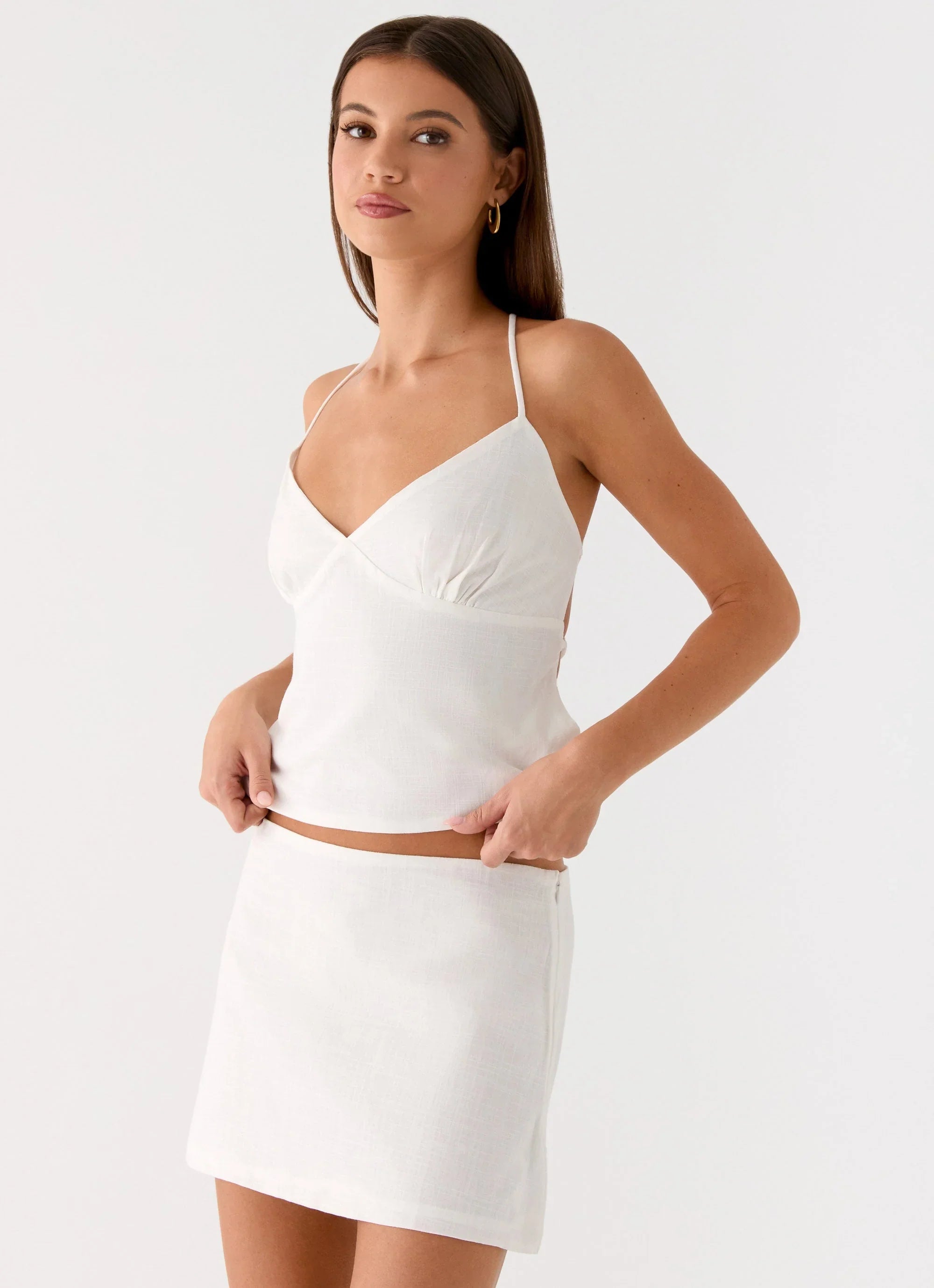 Under Heat Mini Skirt White