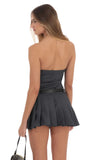 Strapless Pleated Dress in Grey