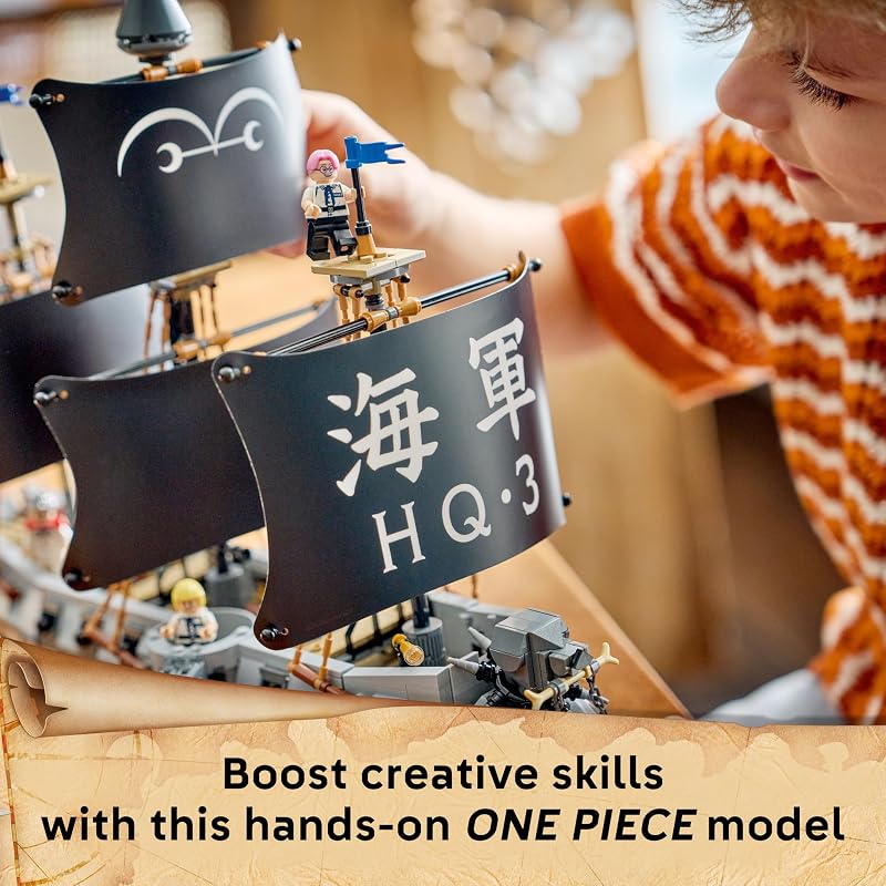 LEGO ONE PIECE Garps Marine Battleship 75646 Building Toys for Boys Girls Ages 9 8 Minifigures Hidden Details Decor or Play 1705 pieces Gift for Birthdays