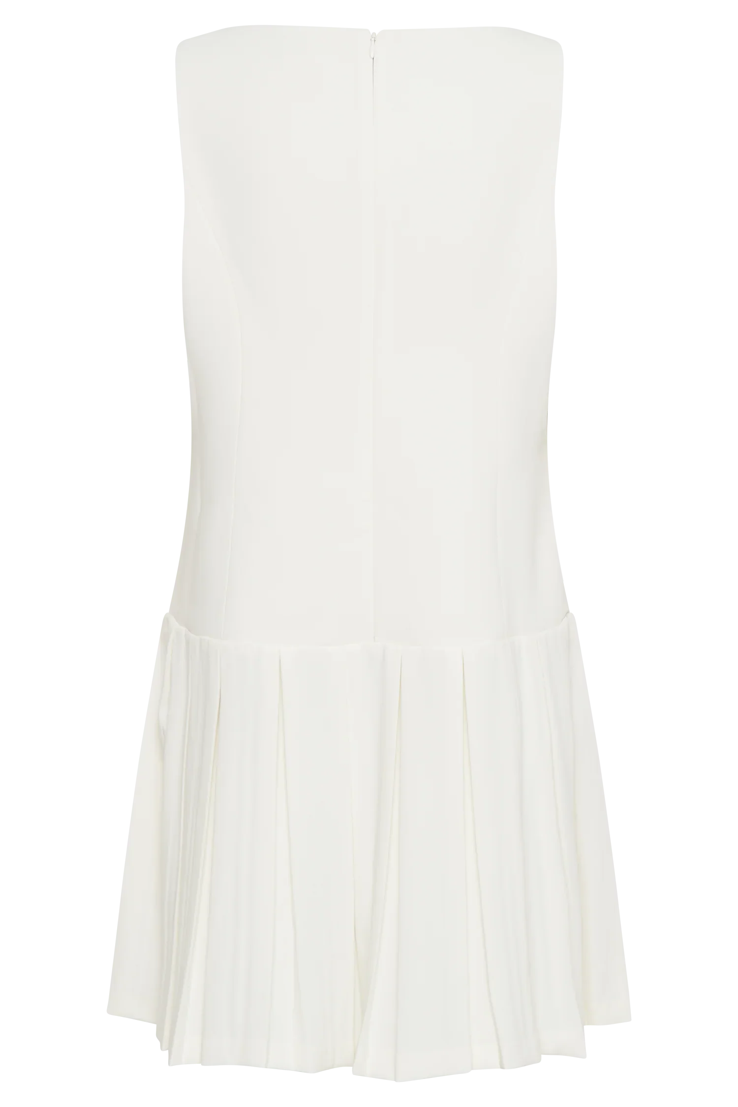 Mackenzie Sleeveless Pleated Mini Dress Ivory