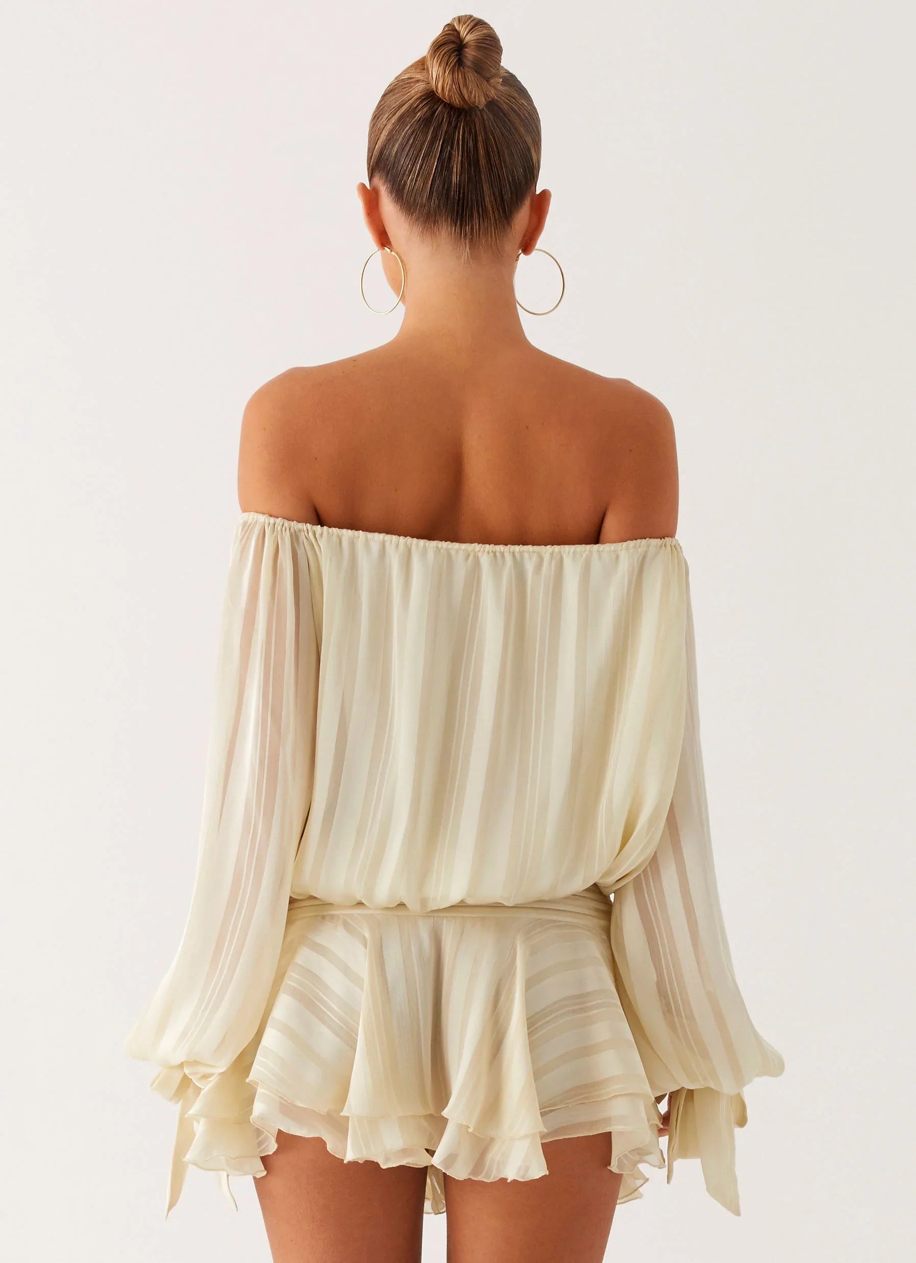 Eira Balloon Sleeve Mini Dress Ivory
