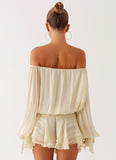 Eira Balloon Sleeve Mini Dress Ivory