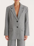 Grey Tailored Oversized Blazer