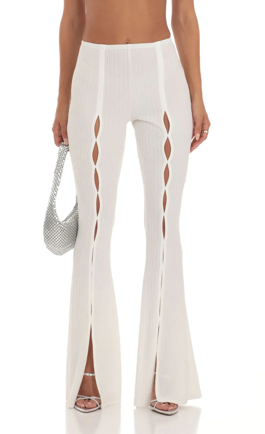 Crinkle Two Piece Set in White