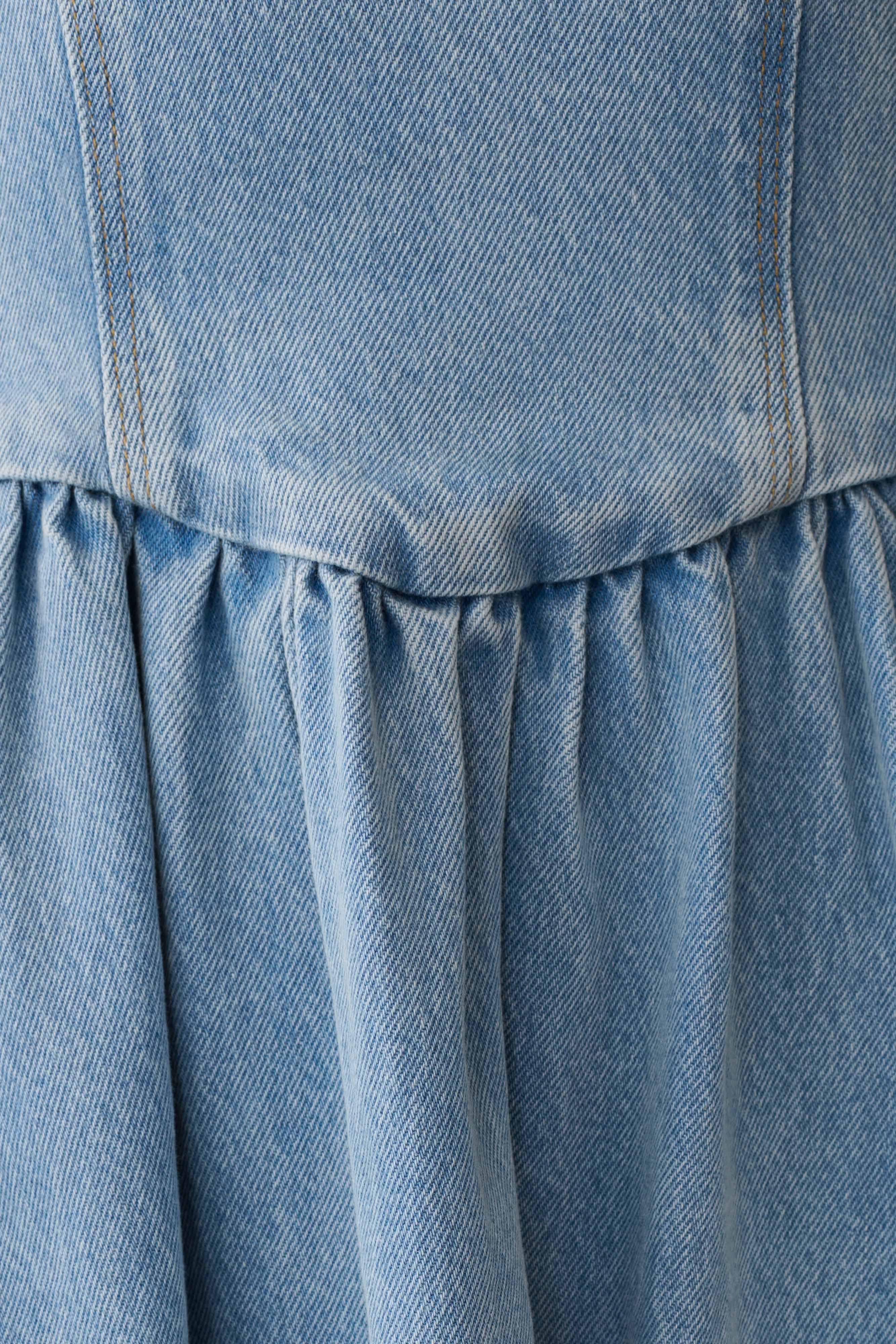Miller Denim Halter Midi Dress Classic Blue