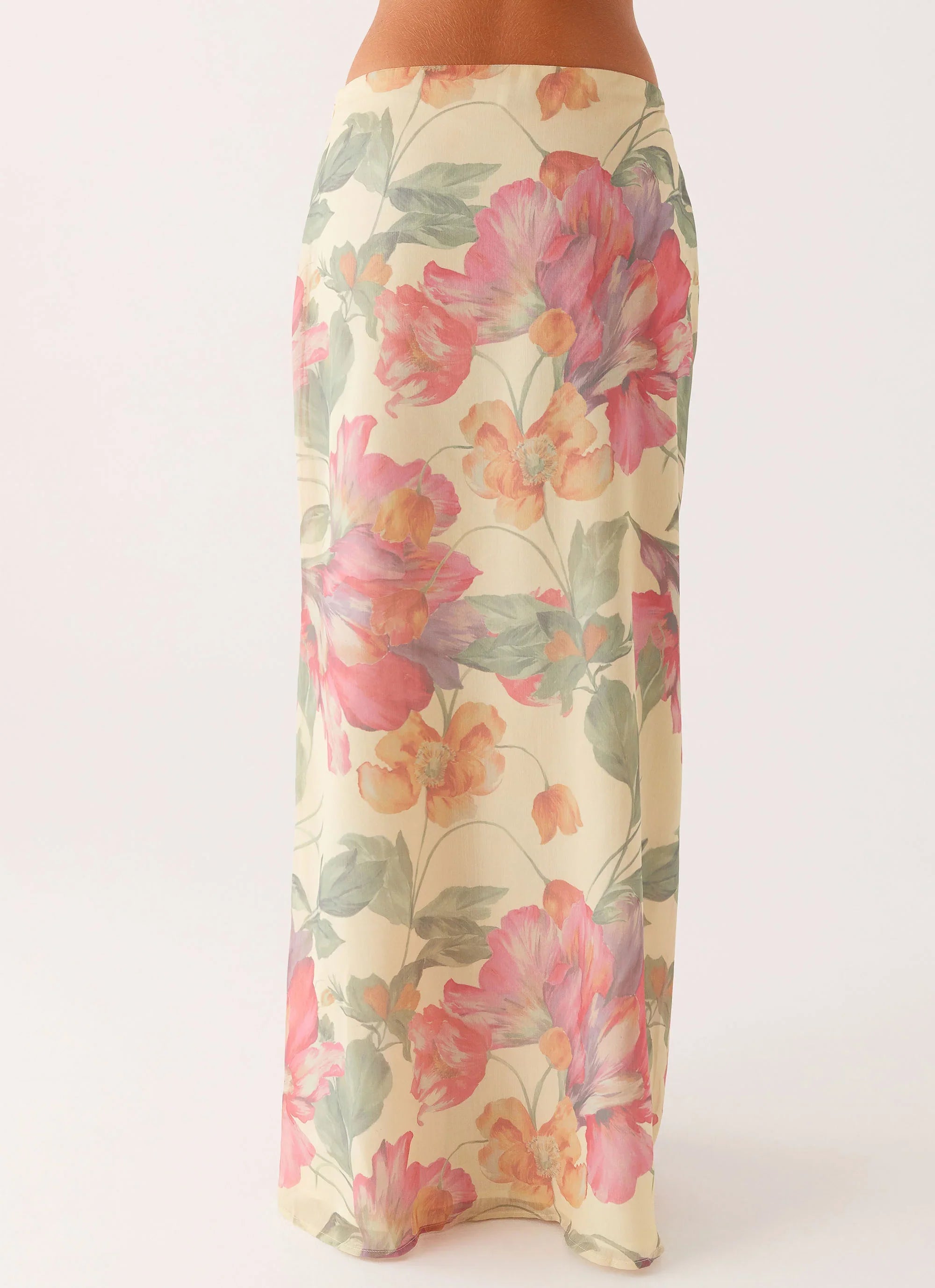 Soulful Low Rise Maxi Skirt Yellow Peony