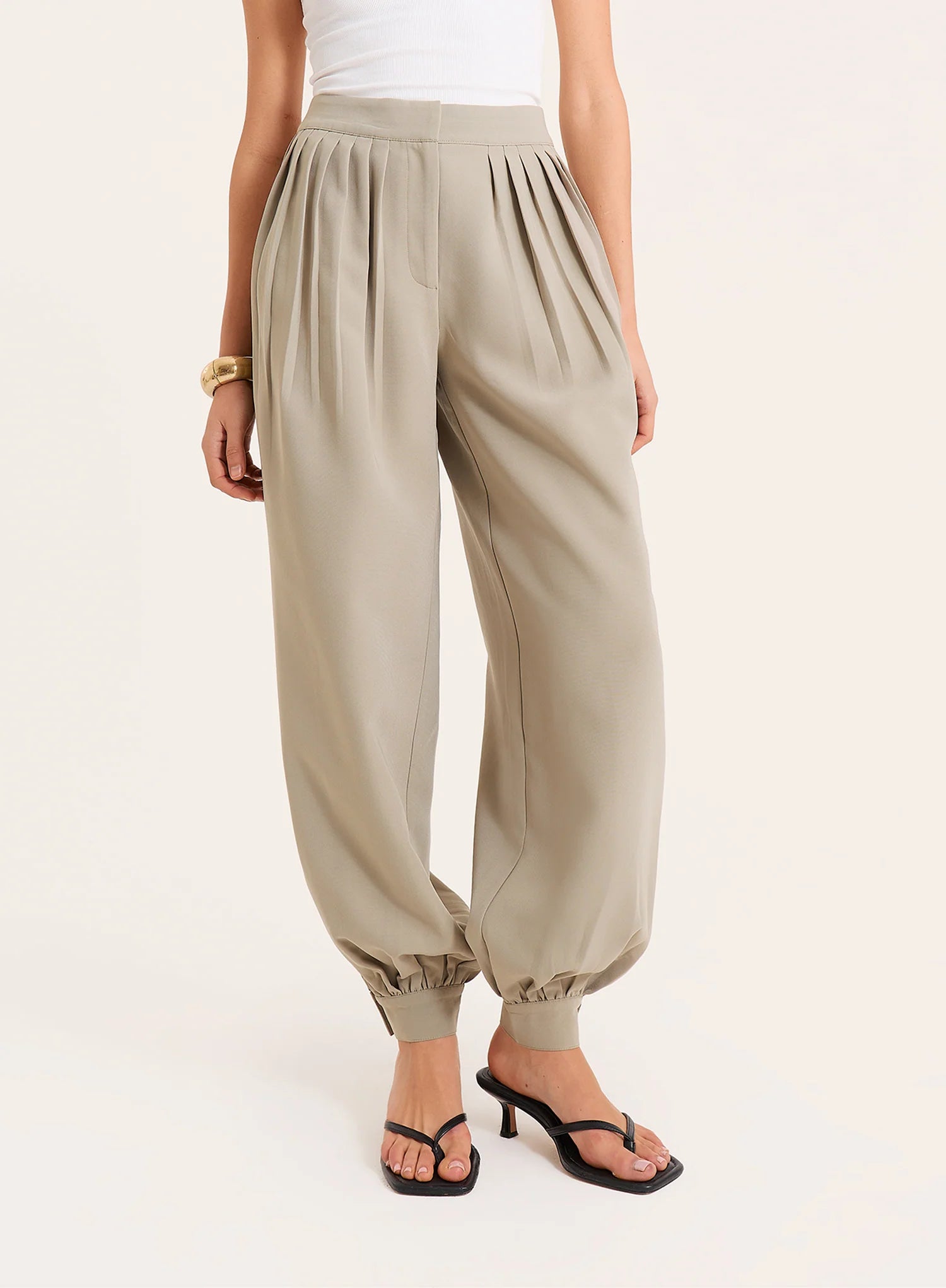 Sage Green Balloon Leg Trousers