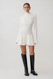 Adena Pointelle Knit Mini Dress Ivory