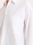 White Cotton Tie Back Detail Shirt