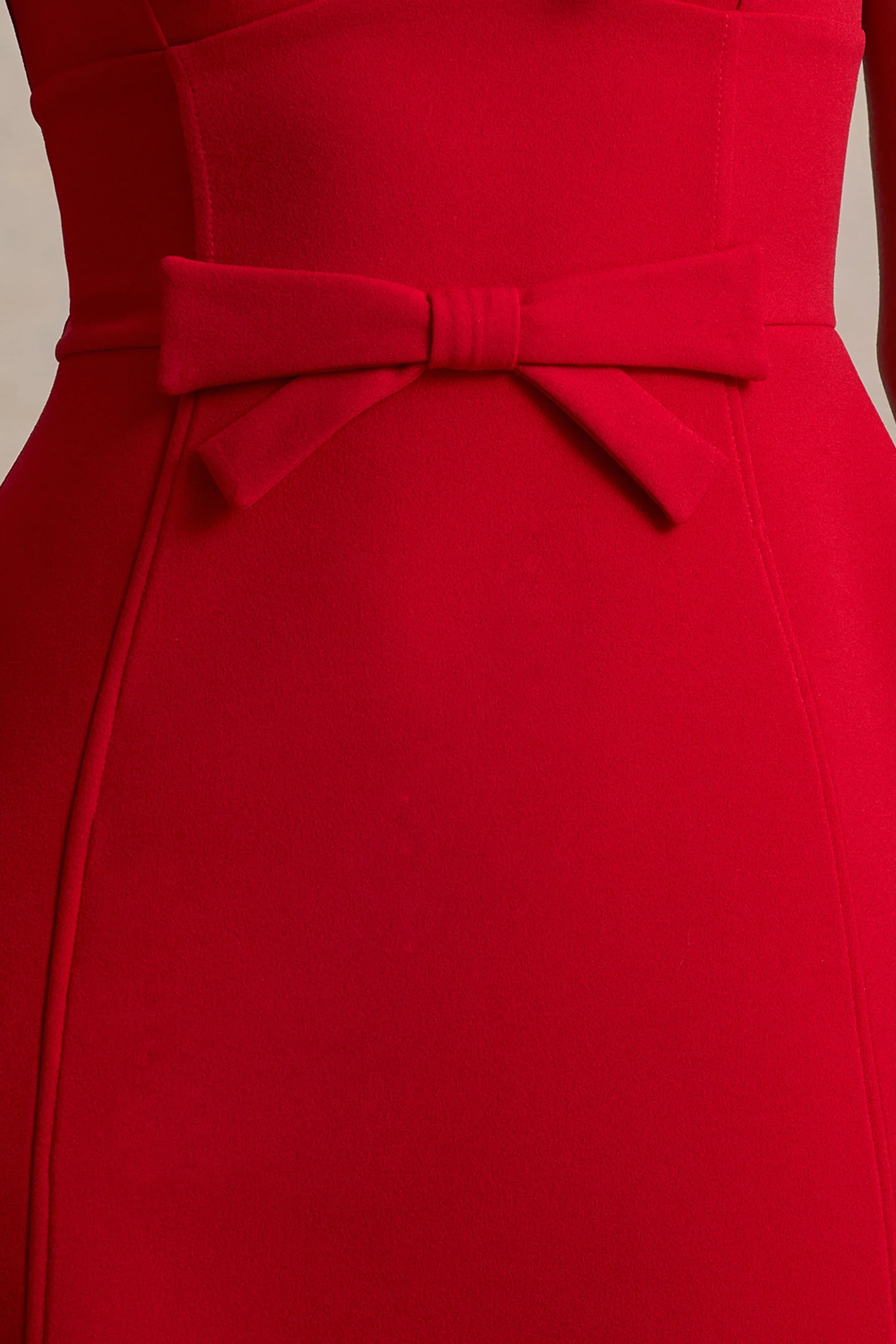 Corey Red Sweetheart Mini Dress With Bow Details