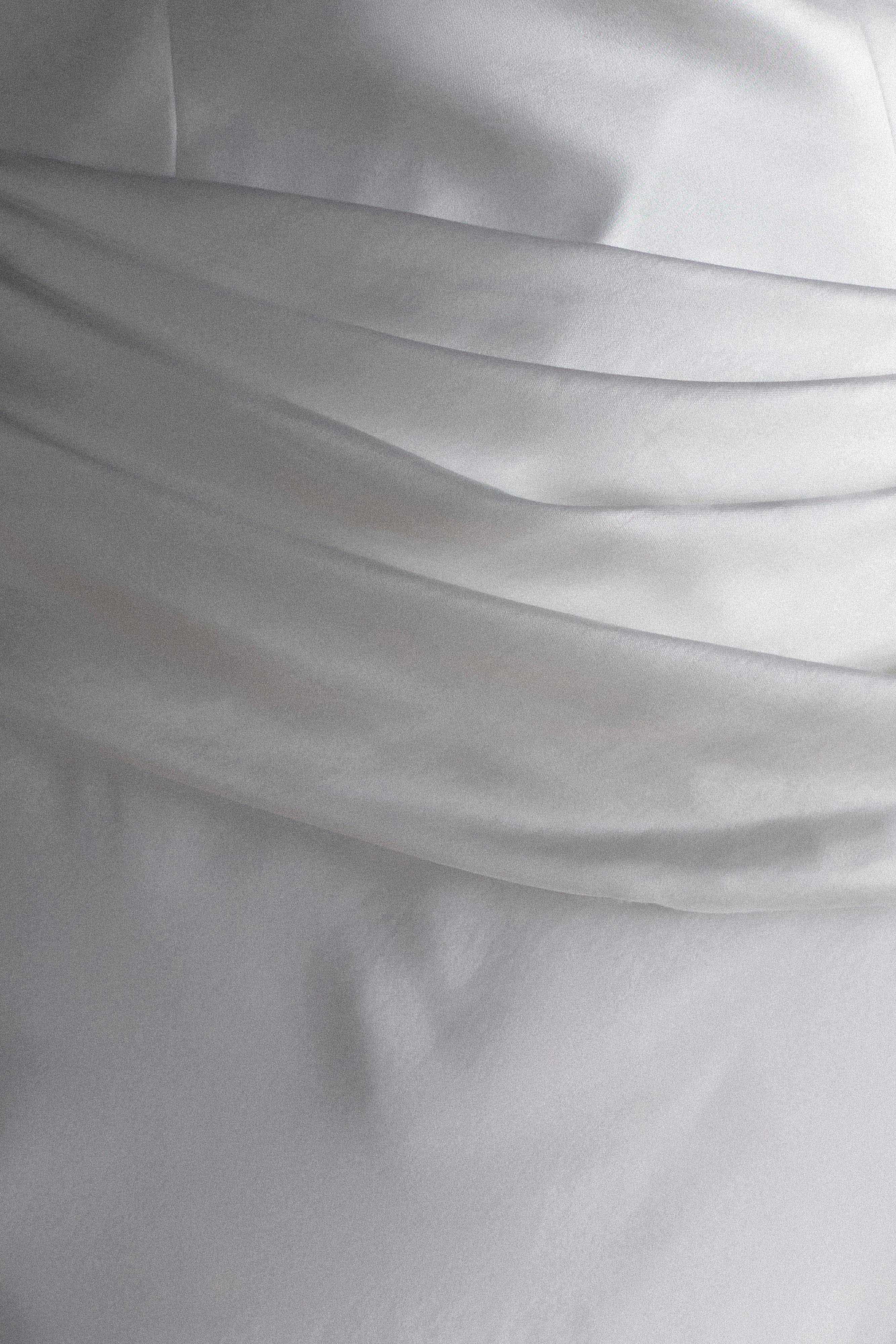 Jasmine Strapless Satin Maxi Dress White