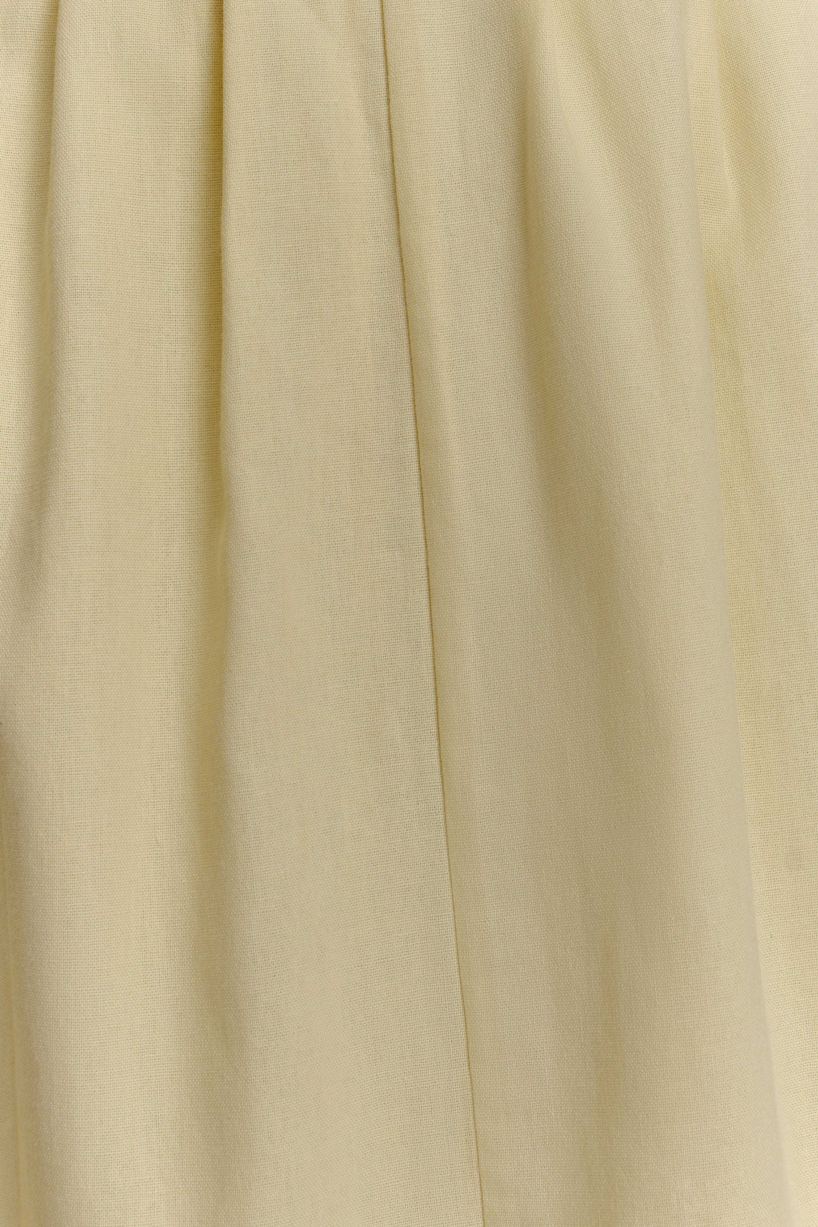 Aysha Buttoned Linen Midi Dress Lemon