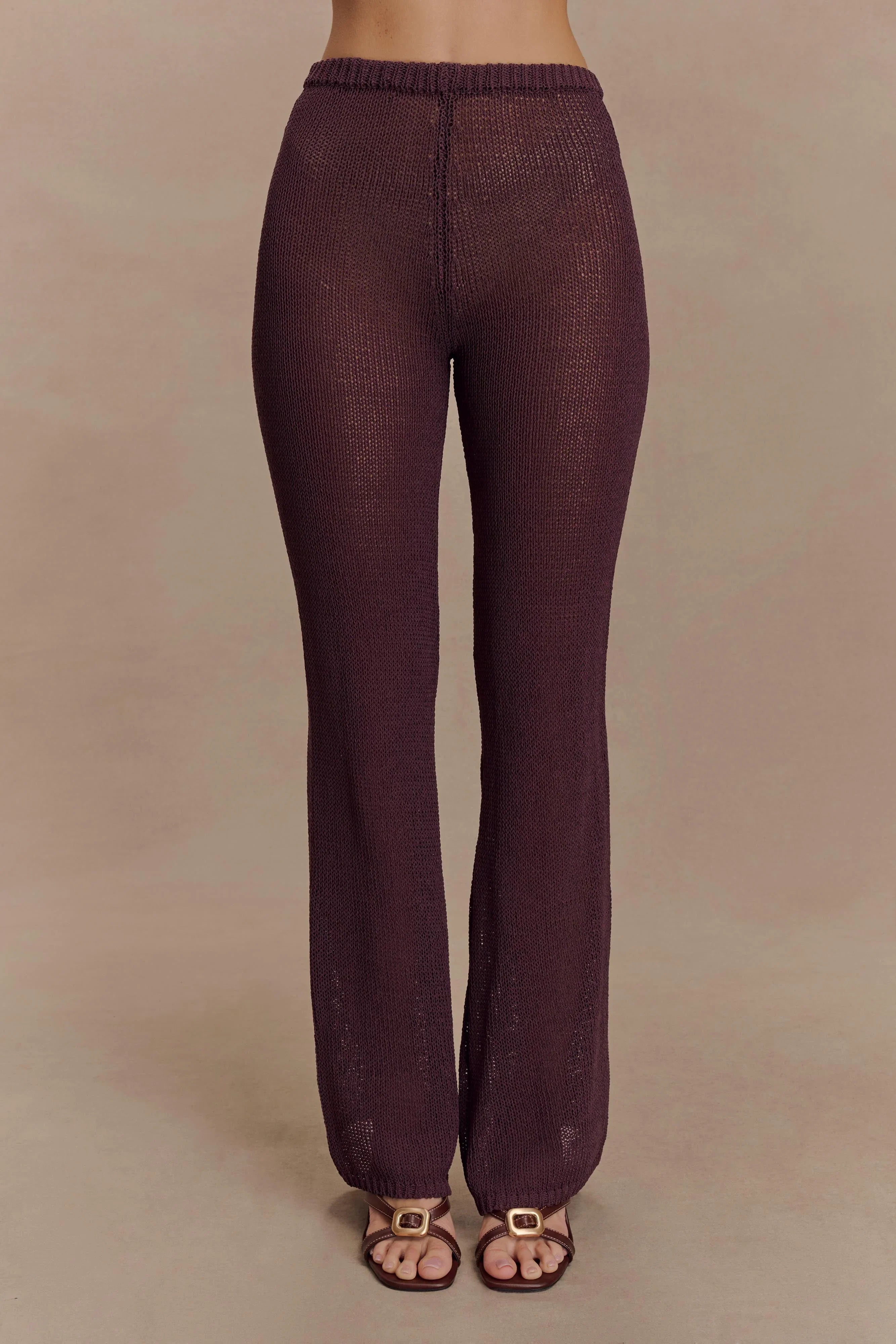 Malani Wide Leg Knit Pants Chocolate