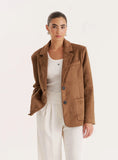 Brown Faux Suede Blazer