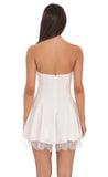 Strapless Mini Dress with Lace trim Hem