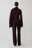 Lara Knit Cardigan With Scarf Chocolate
